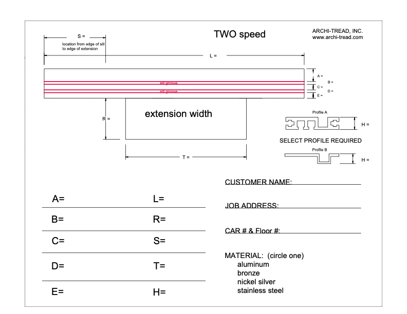 Archi-Tread_Elevator_Sill_Solutions_SURVEY SHEET TWO SPEED CENTER PARTING WITH EXTENSION 1.8.23